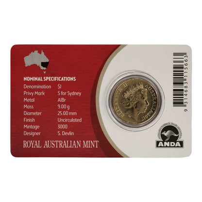 2017 $1 Uncirculated Coin – Sydney Money Expo 'S' Privy Mark