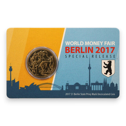 2017 $1 Coin - World Money Fair - Berlin State Privy Mark Uncirculated Coin