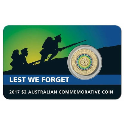 2017 $2 Lest We Forget - Colour Aluminium-Bronze Uncirculated Coin Pack