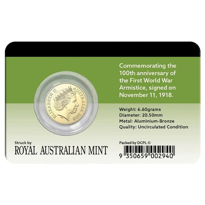 2018 $2 Remembrance Day - Armistice Centenary - Colour Aluminium-Bronze Uncirculated Coin Pack