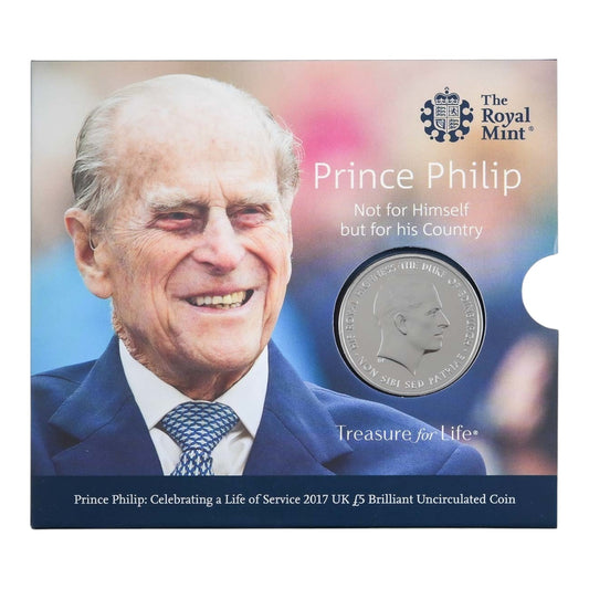 2017 Prince Philip - Celebrating a Life of Service - £5 Crown - Brilliant Uncirculated Coin In Folder