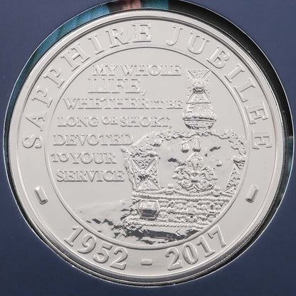 2017 Queen Elizabeth II Sapphire Jubilee - £5 Crown - Brilliant Uncirculated Coin In Folder