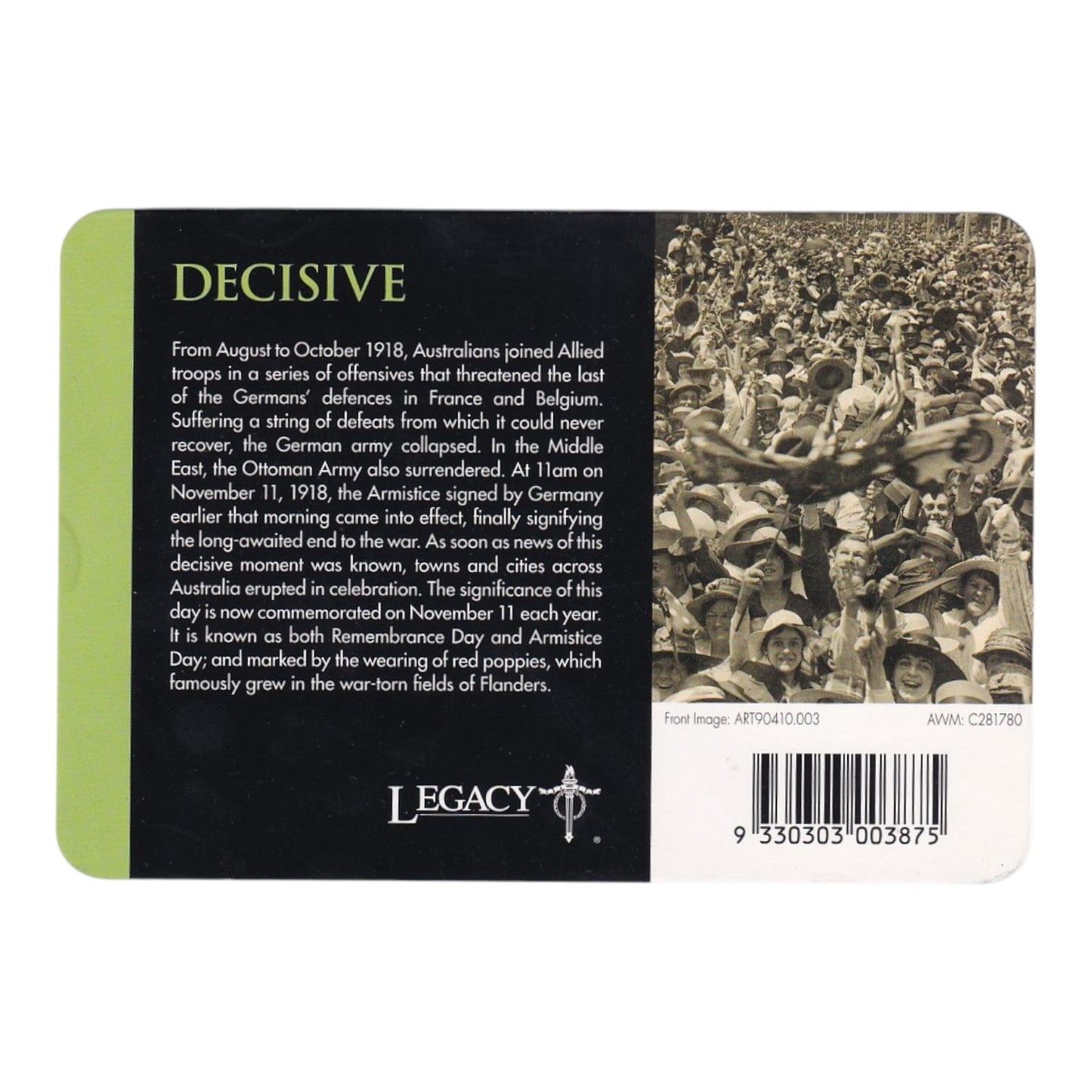 2018 20c Coin - Anzac Spirit - Decisive