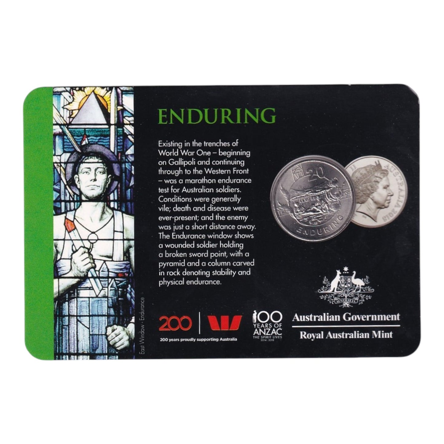 2018 20c Coin - Anzac Spirit - Enduring