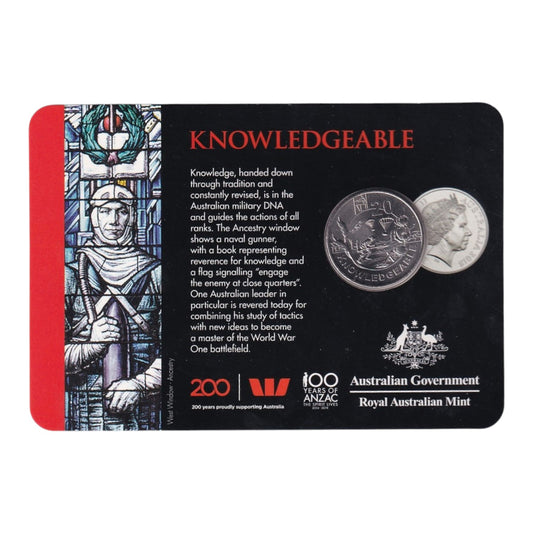 2018 20c Coin - Anzac Spirit - Knowledgeable