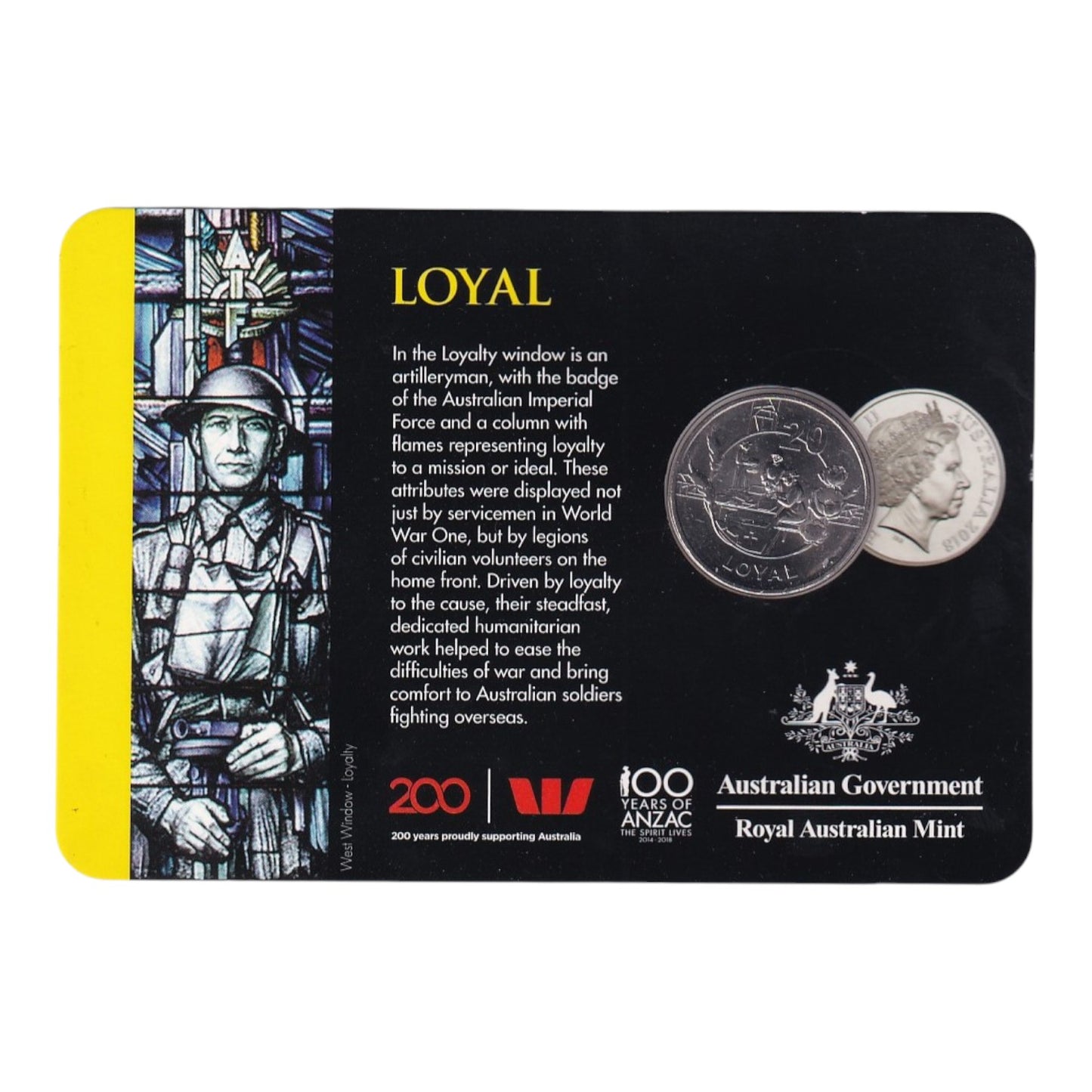 2018 20c Coin - Anzac Spirit - Loyal
