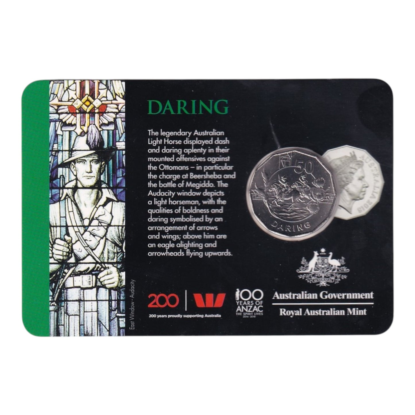 2018 50c Coin - Anzac Spirit - Daring