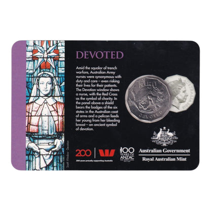 2018 50c Coin - Anzac Spirit - Devoted