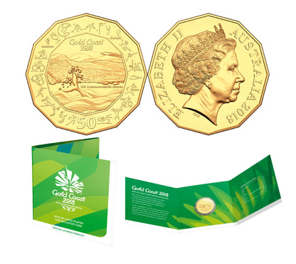 2018 50c Coin - XXI Commonwealth Games - Gold Plated