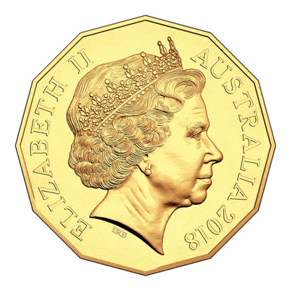 2018 50c Coin - XXI Commonwealth Games - Gold Plated