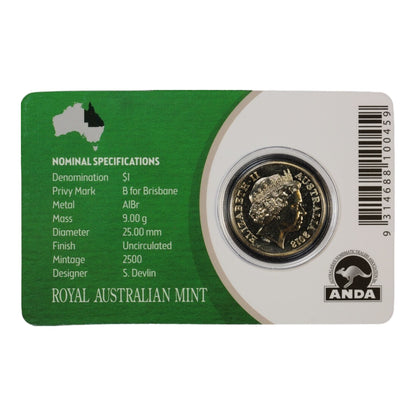 2018 $1 Coin - Brisbane Money Expo - Mob of Roos - 'B' Privymark