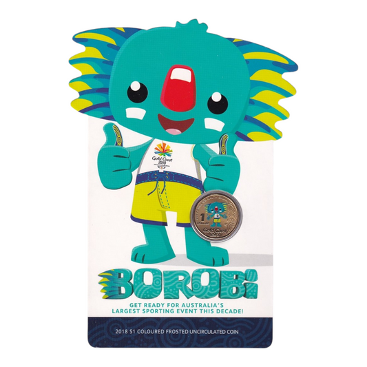 2018 $1 AlBr Colour Frosted Uncirculated Coin - Borobi 'One Year To Go'