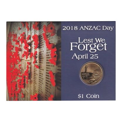 2018 Perth Mint ANZAC Day One Dollar Coin - Lest We Forget