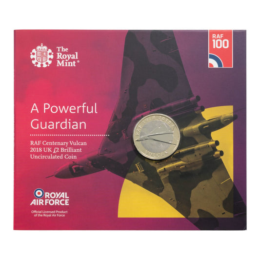2018 RAF Centenary - Vulcan - £2 Coin - Brilliant Uncirculated Coin In Folder