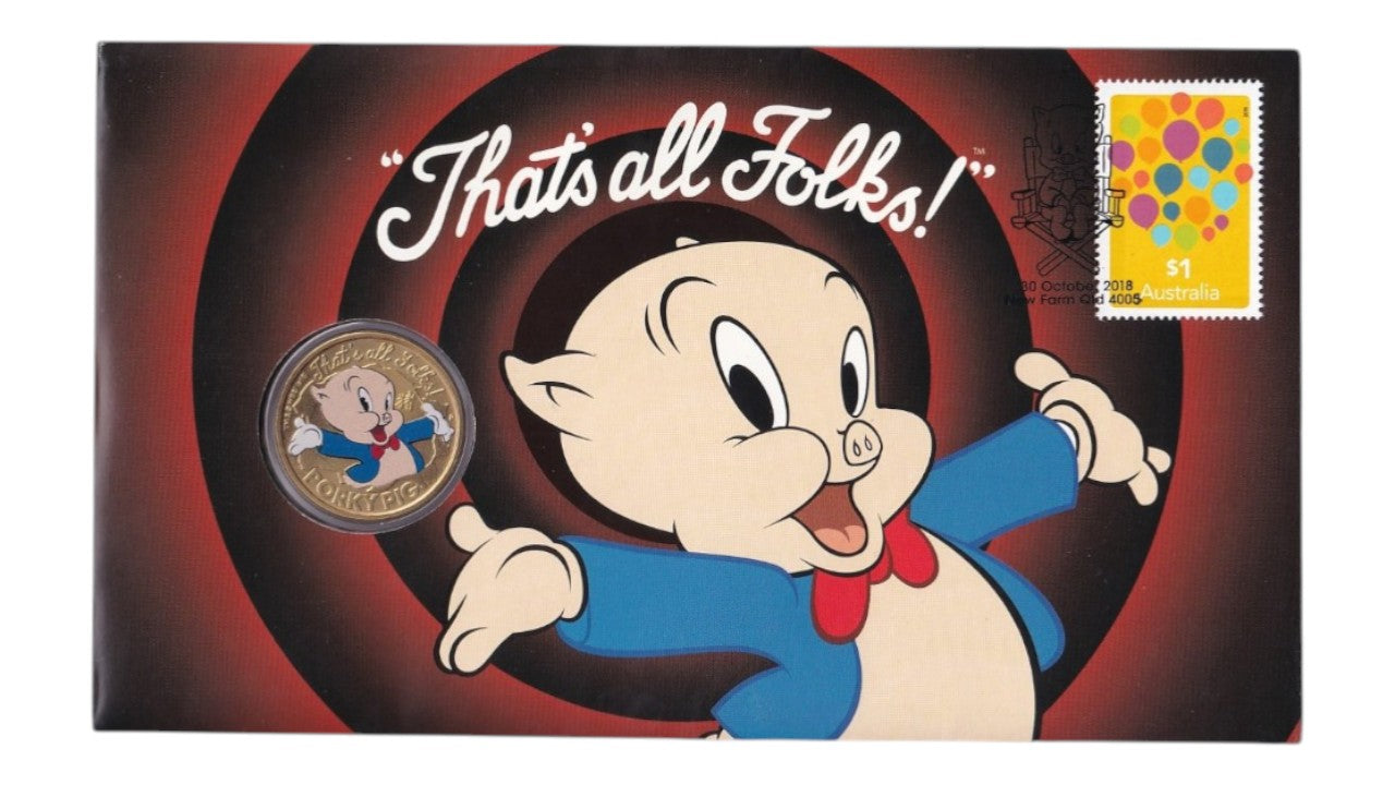 2018 Perth Mint PNC - Porky Pig "That's all Folks"