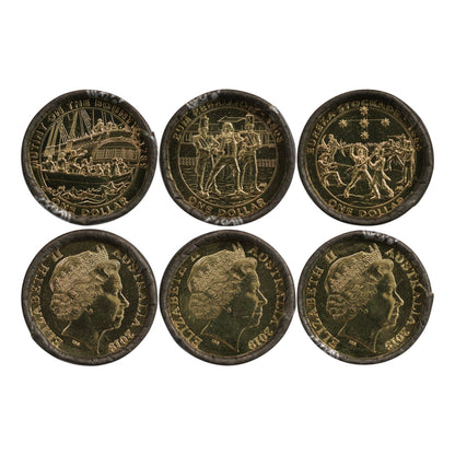 2019 $1 Coin Roll Set - Mutiny and Rebellion Set of 3 Cotton and Co Rolls
