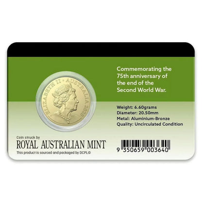 2020 $2 - 75th Anniversary of the End of WWII - Colour Aluminium-Bronze Uncirculated Coin Pack