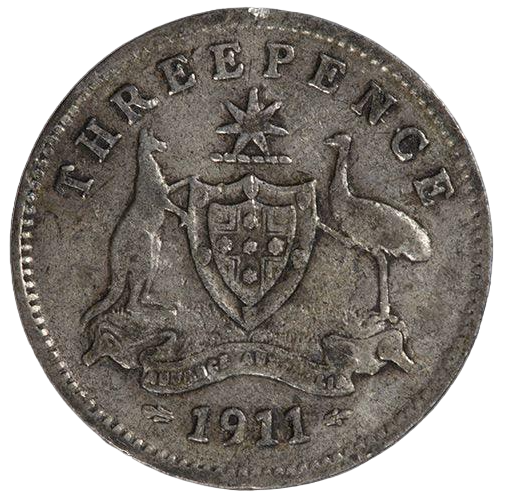 1911 Australian Threepence - Very Good
