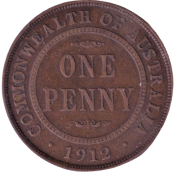 1912 H Australian Penny - Fine - Considered a Slightly Harder Date