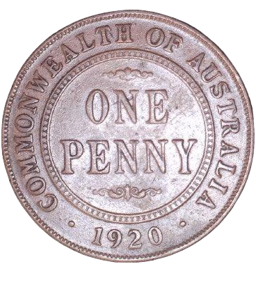 1920 Australian Penny - Very Good - Indian Obverse No Dots