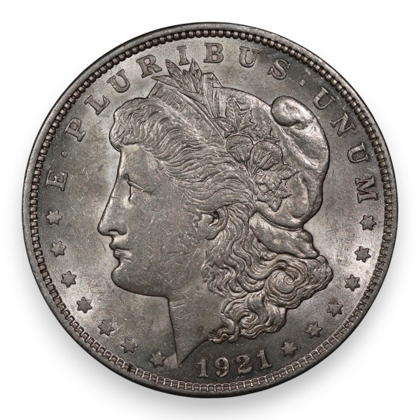 1921 Morgan Silver Dollar - Uncirculated Details (Cleaned / Light Hairlines)