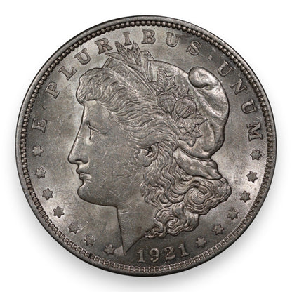 1921 Morgan Silver Dollar - Uncirculated Details (Cleaned / Light Hairlines)