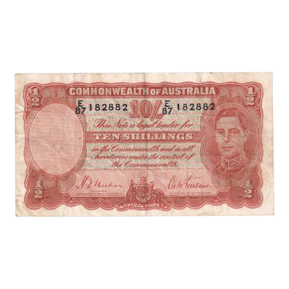 1939 Australian Ten Shilling Note - HJ Sheehan/SG McFarlane - R12 - Fine