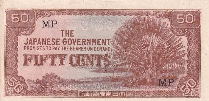 1942 Malaya Banknote - Japanese Occupation - 50 Cents - pM4b - Loose Change Coins