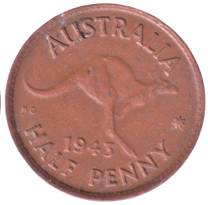 1943 Australian Half Penny - Very Good