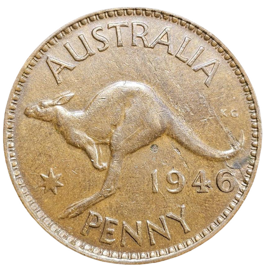 1946 Australian Penny - Considered scarce - Extremely Fine with Planchet Flaws