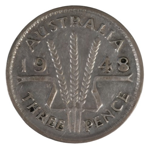 1948 Australian Threepence - Filled '8' Variety - Fine - Loose Change Coins