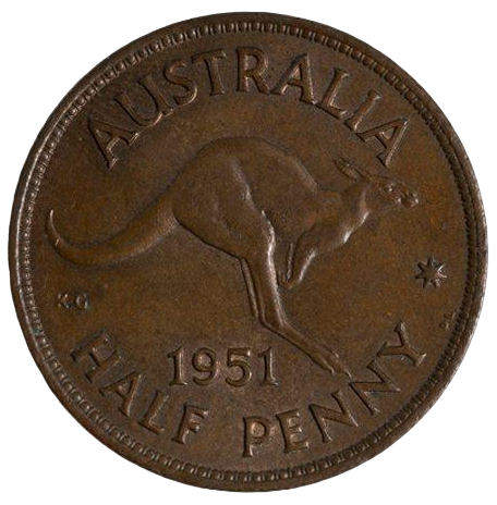 1951 Australian Half Penny - Very Good