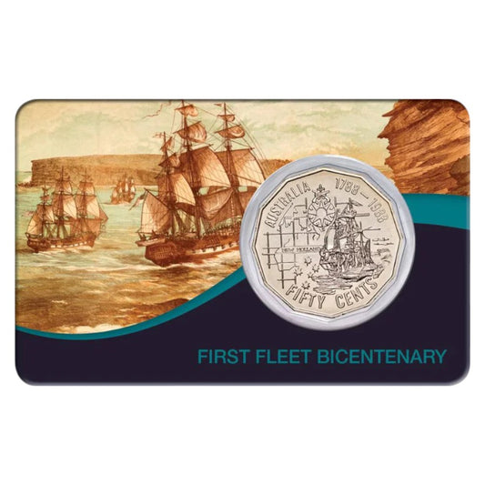 1988 50c First Fleet Cu-Ni Coin Pack Australian Bicentenary