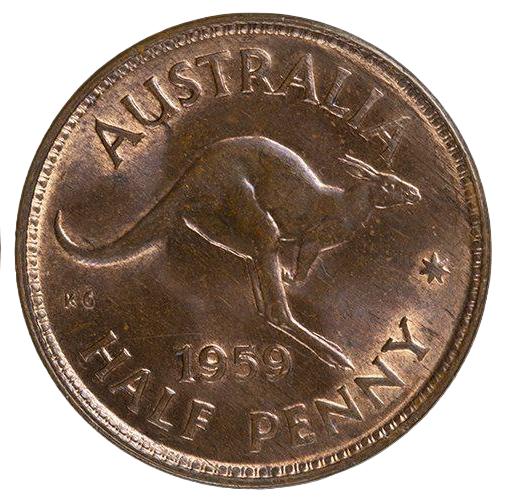 1959 Australian Half Penny - About Uncirculated