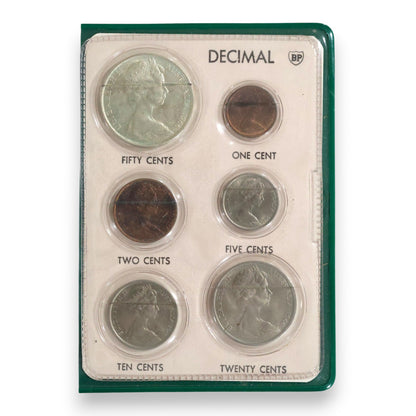 1966 Australian Uncirculated 6 Coin Set - BP Australian Souvenir Coin Wallet