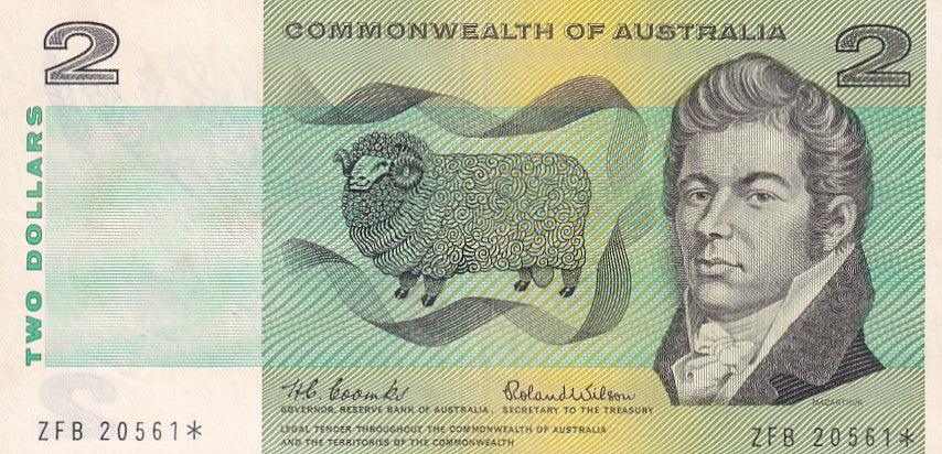 1966 Australian 2 Dollar STAR Note - ZFB 20561* - Coombs/Wilson - R81S MID-RANGE PREFIX - UNCIRCULATED - Loose Change Coins