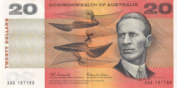 1966 Australian $20 Note - XAA187188 - Coombs/Wilson - R401F First ...