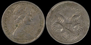 1972 Australian 5 Cent Coin - Fine - Loose Change Coins