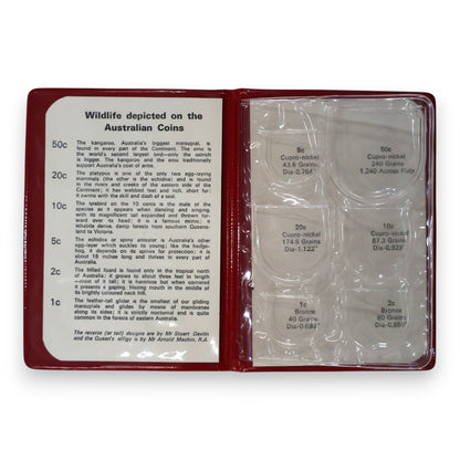 1972 Royal Australian Mint Uncirculated Set - Red Wallet (PVC Residue)