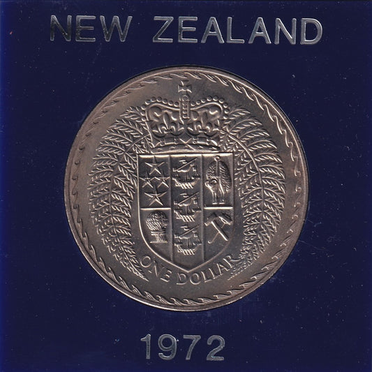 1972 New Zealand $1 Coin - Shield of Arms Series