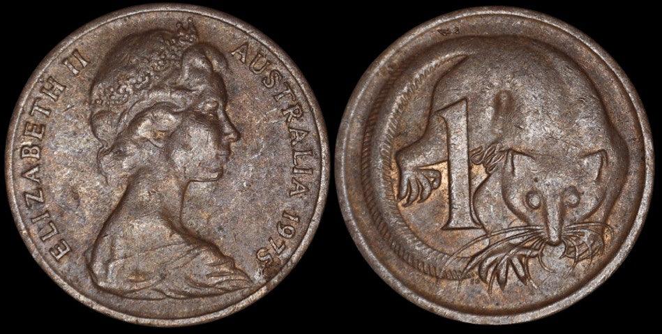 1975 Australian 1 Cent Coin - Loose Change Coins
