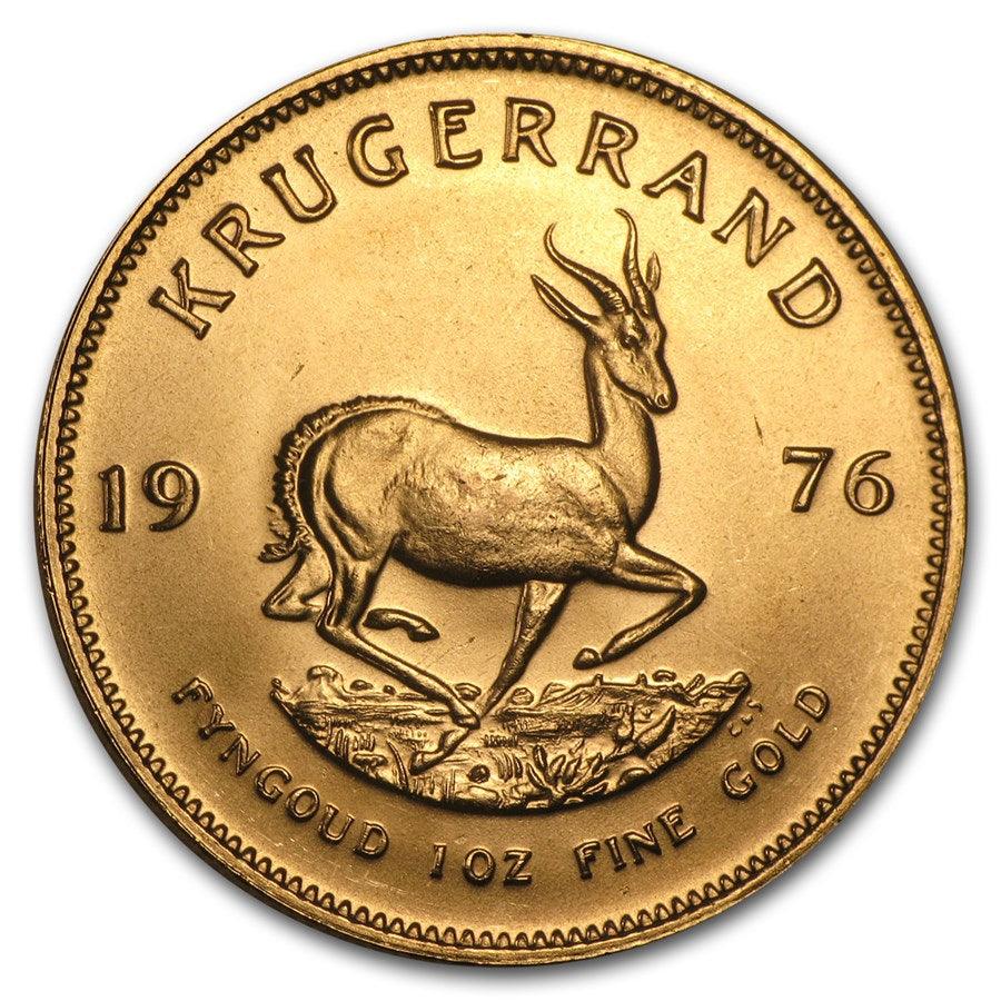 1976 South Africa - 1 Ounce Krugerrand - 33.93g/.917 Gold - Loose Change Coins