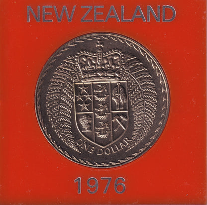 1976 New Zealand $1 Coin - Shield of Arms Series