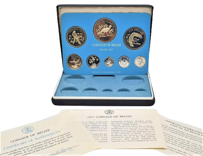 1977 Belize Proof Set - Franklin Mint
