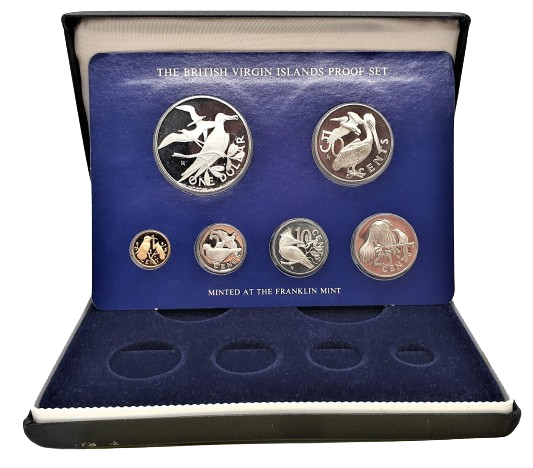 1977 British Virgin Islands - Proof Set with Silver  $1 Coin - Franklin Mint