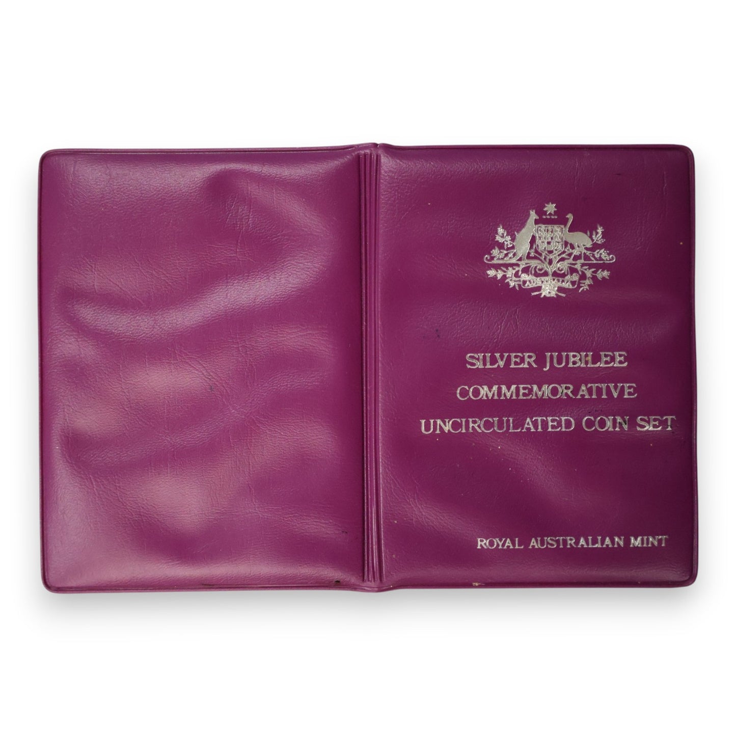 1977 Royal Australian Mint Uncirculated Set - QEII 25th Jubilee - Purple Wallet (PVC Residue)