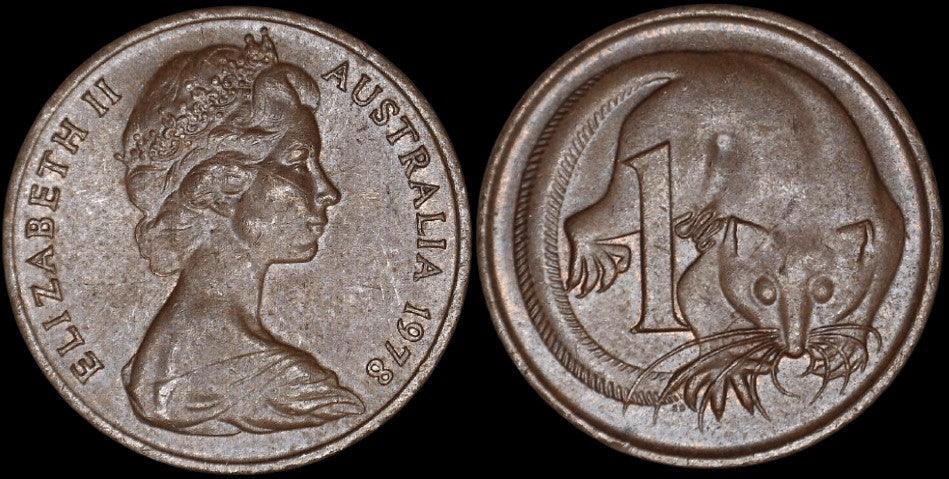 1978 Australian 1 Cent Coin - Loose Change Coins