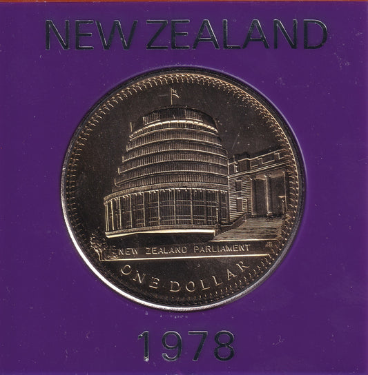 1978 New Zealand $1 Coin - 25th Anniversary of the Coronation of Queen Elizabeth II