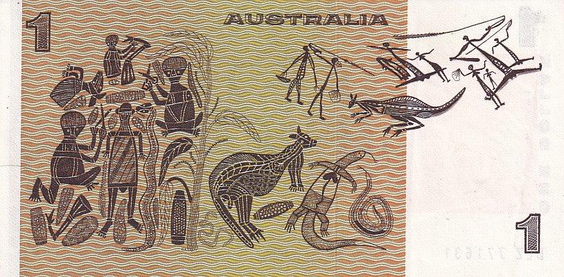1982 Australian 1 Dollar Note - DLS 816991 - Johnston/Stone - R78 - About Uncirculated - Loose Change Coins
