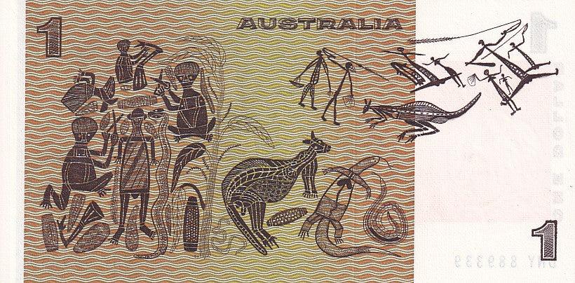 1982 Australian 1 Dollar Note - DNY 889339 - Johnston/Stone - R78 - About Uncirculated - Loose Change Coins